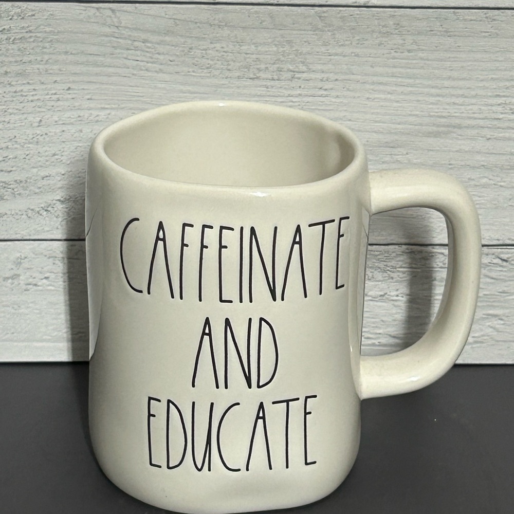Rae Dunn Caffeinate and Educate Mug